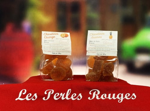 Les Perles Rouges - Chicatines (pâtes de fruits) d'orange et d'ananas