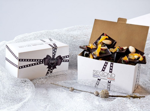 Philippe Segond MOF Pâtissier-Confiseur - Ballotin Cadeau de 160g Mendiants chocolat noir