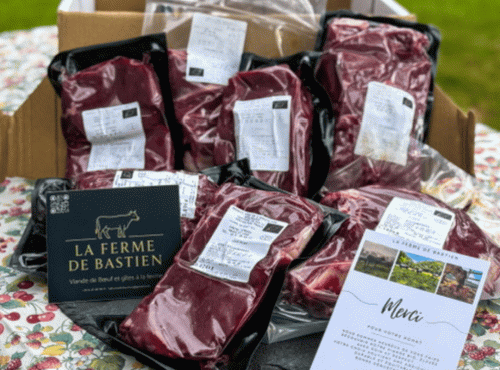 La Ferme de Bastien - Colis de viande de bœuf de race bazadaise BIO "Le Classique" 10kg
