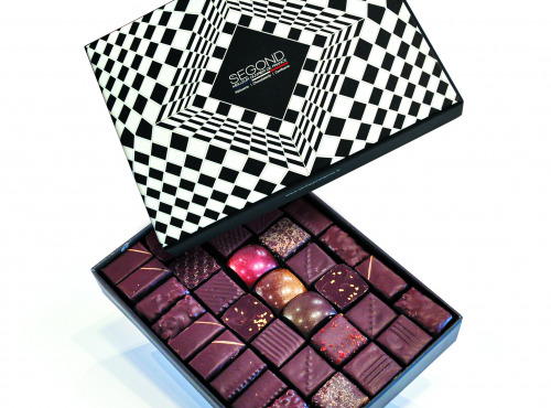 Philippe Segond MOF Pâtissier-Confiseur - Coffret Cadeau 290g de ganaches et pralinés chocolat noir