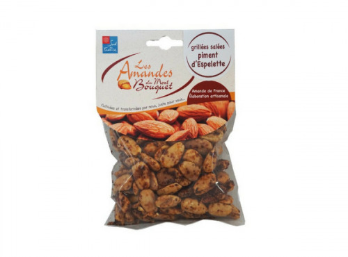 Les amandes et olives du Mont Bouquet - Amandes grillées salées au piment d'Espelette 200g