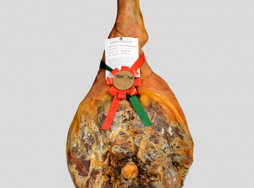 MONTAUZER - Jambon Ibaïama entier avec os 20 mois d'affinage - 10,5 Kg