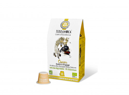 TERRAMOKA - Café OSCAR x15 capsules Home Compost type Nespresso  x5