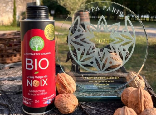 La Noyeraie des Borderies - HUILE VIERGE DE NOIX BIO Pressée à chaud 25 cl