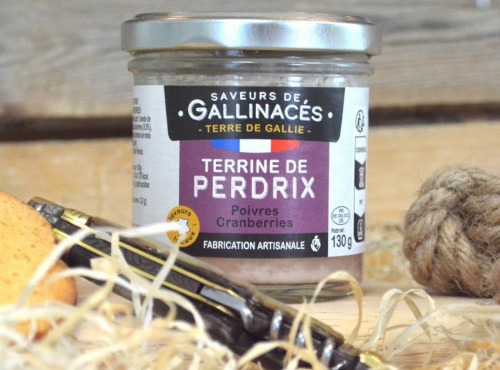 Terre de Gallie - Terrine de perdrix poivres cranberries x 20