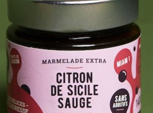 Les Délices de l’Ogresse - Confiture Extra Bio Citron de Sicile Sauge 140g