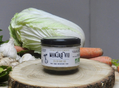 Manjar Viu : Légumes lacto fermentés - Céleri Rave, Pomme, Sésame - Lacto-fermentées BIO - 220g