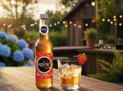 Bière L’Eurélienne – Brasserie de Chandres - THE PETILLANT FRAISE Apick! 6 bouteilles de soda 33cl