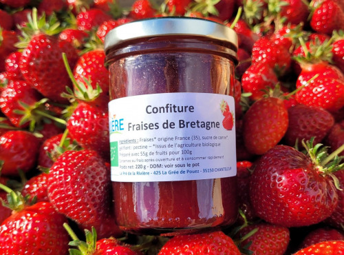 Le Pré de la Rivière - Confiture Bio de Fraises françaises 220g