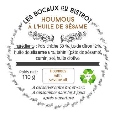 Les Bocaux du Bistrot - Houmous à l'huile de sésame