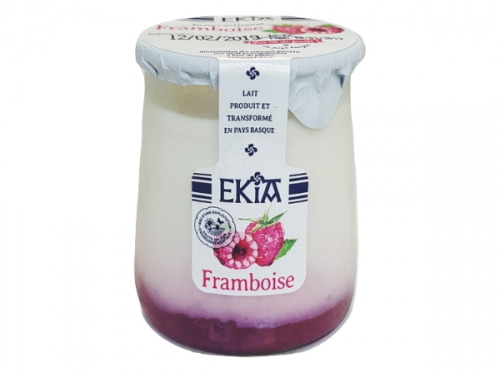 Bastidarra - Ekia - Yaourt bi couche framboise - 8 pots