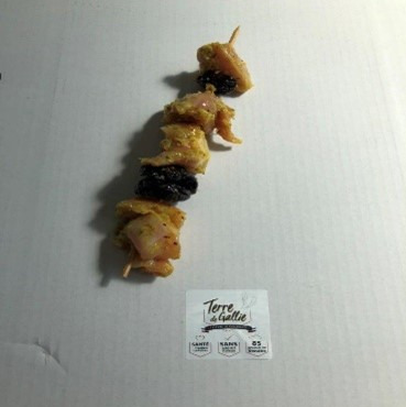 Terre de Gallie - Brochettes de lapin marinées moutarde et pruneaux X4