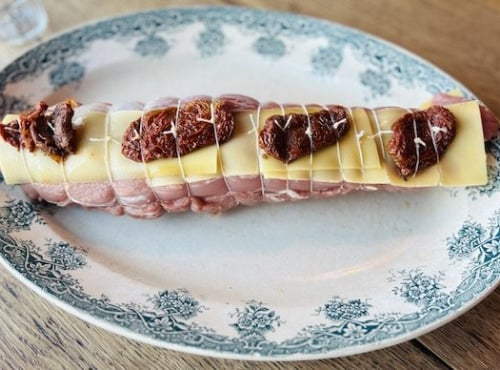 Boucherie Guiset, Eleveur et boucher depuis 1961 - Rôti filet mignon, comté, bacon, tomates séchées - 1kg