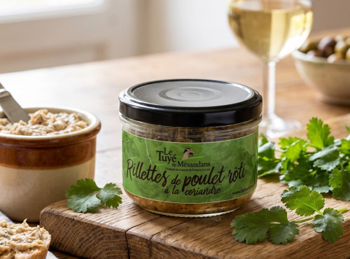 Le Tuyé de Mésandans - Rillettes de poulet rôti à la coriandre sans nitrite - 180g