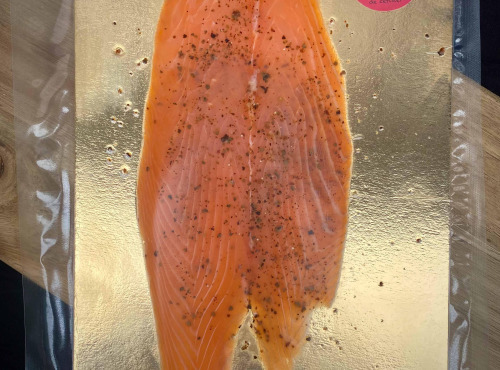 L'atelier Sea Frais - Saumon Atlantique infusé au gin et baies de genévriers, fumé au bois de cerisier 120gx10