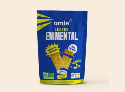 Omie - Crackers à l'emmental bio - ingrédients de Bourgogne-Franche-Comté - 100 g