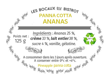 Les Bocaux du Bistrot - (Lot de 2) Panna cotta Ananas