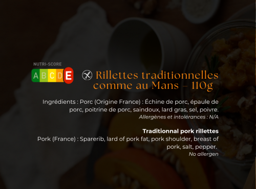 Les Bocaux du Bistrot - Rillettes traditionnelles