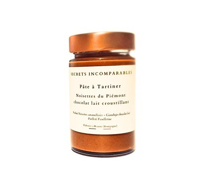 Secrets Incomparables - Pâte à Tartiner Noisette du Piémont IGP Chocolat Lait Croustillant 200g