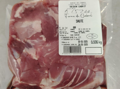 La Ferme de Cabrol - Sauté de porc 500g