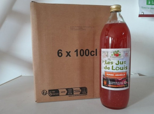 Le Domaine du Framboisier - Les Jus de Louis Pomme/Groseille 100% Pur Jus 6x1L