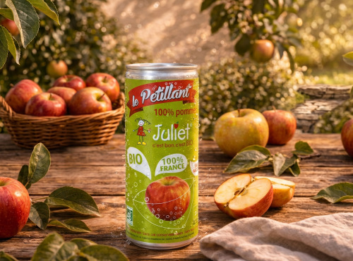 Pom Bio Berger - Canette de pétillant de pommes bio Juliet