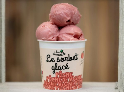 Bon Dimanche - Sorbet Pêche de Vigne Plein Fruit Bio 2,5L