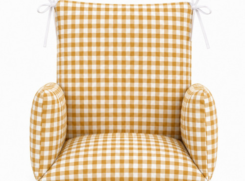 Timouny - Coussin chaise haute universel Vichy curry