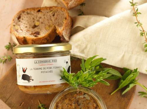 Les foies gras du Ried - Terrine de porc fermier pistaché