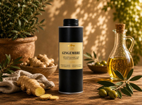 Moulin à huile Bastide du Laval - Huile d'olive Gingembre Bidon 25cl