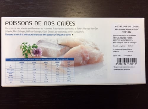 AQUADIS NATURELLEMENT - [surgelé] 4 Médaillons De Lotte Pelée 100/140gr