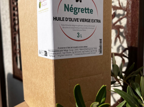 Les amandes et olives du Mont Bouquet - Huile d'olive Négrette 3 L