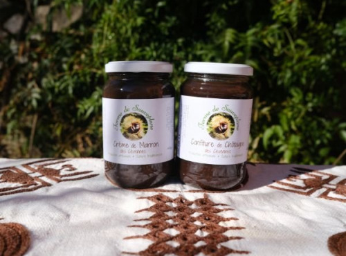 Ferme de Sauveplane - Lot sucré : Crème de marron Bio 410g, Confiture de châtaigne Bio 420g