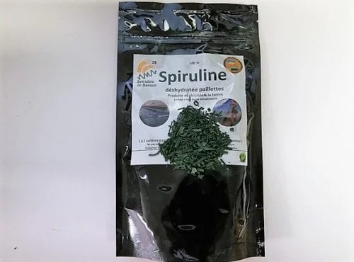 Spiruline de Beauce - Lot de 12 sachets de Spiruline 100% française en paillettes séchées à froid