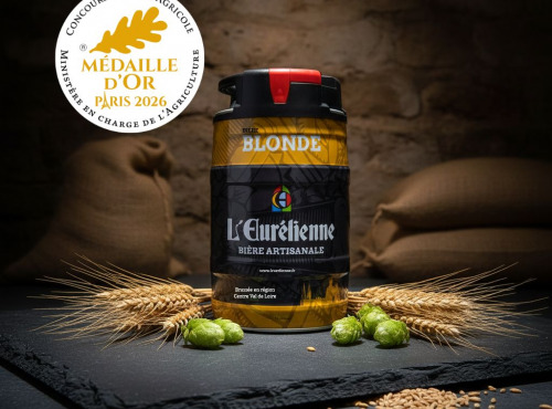 Bière L’Eurélienne – Brasserie de Chandres - FUT de 5L de bière Blonde L'Eurélienne