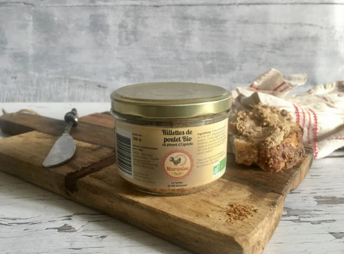 Les poulets de la Marquise - Rillette de poulet piment d’Espelette BIO - 180g