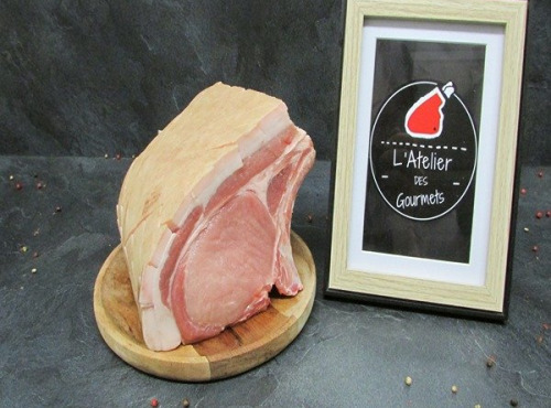 L'Atelier des Gourmets - Boucherie Charcuterie en Provence - Carré de côte de Porc du Ventoux avec Couenne (4 Côtes) -