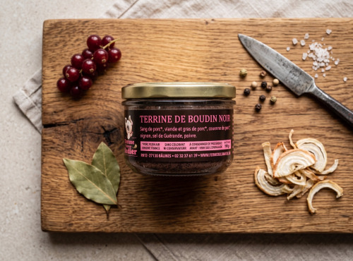La Ferme du Louvier - Terrine de boudin noir 180 g de porc élevé en plein air