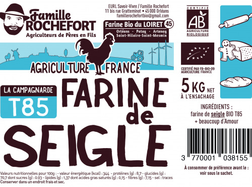 Famille Rochefort - Farine de seigle bio 5kg