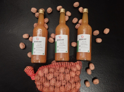 Gobert, l'abricot de 4 générations - Noix 1kg et nectar d'abricot (3 bouteilles de 1L)