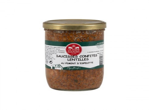 La Ferme Elizaldia - Saucisses Confites Lentilles 750g