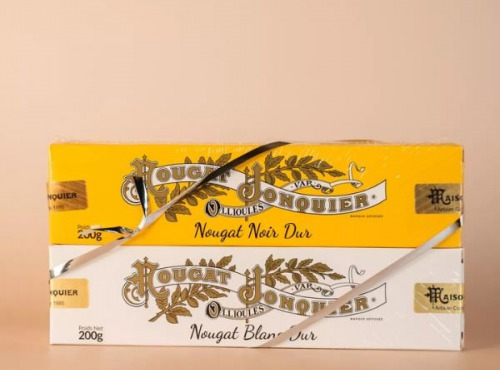 Maison Jonquier - Coffret Nougat de Noël - 200g - Blanc dur et Noir dur