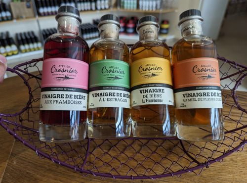 L'Eurélienne - Brasserie de Chandres - Assortiment de 4 vinaigres Atelier Crosnier fabriqués avec la bière L'Eurélienne