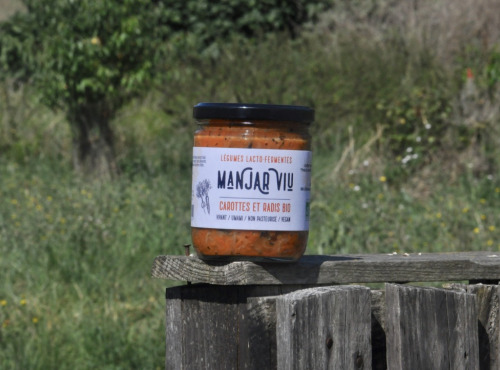 Manjar Viu : Légumes lacto fermentés - Carottes Radis et cumin - Bio - lacto-fermentés - 400 g