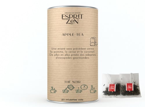 Esprit Zen - Thé Noir "Apple Tea" - pomme - cerise - caramel - Boite de 20 Infusettes