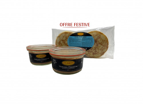 Etablissements JC David - OFFRE FESTIVE - 1 PAQUET DE 6 BLINIS BIO OFFERT POUR L'ACHAT DE 2 TARAMAS PREMIUM