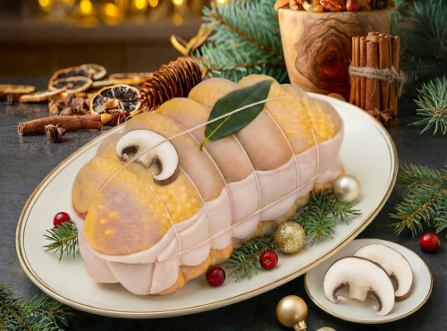 Maison Lascours - Rôti de Chapon farce aux Champignons Forestiers - 2 kg