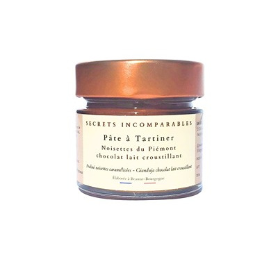 Secrets Incomparables - Pâte à Tartiner Noisette du Piémont IGP Chocolat Lait Croustillant 100g