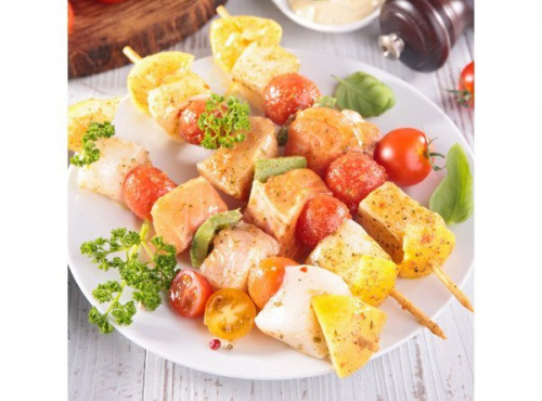 Poissonnerie Paon - Brochette Saumon-Cabillaud