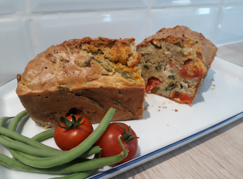 Ferme de Cernunnos - Cake salé Haricots verts / Tomates cerises / Roquefort AOP
